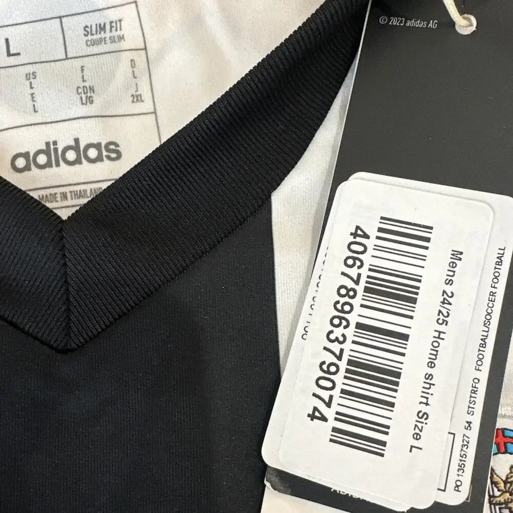 Adidas White Black Newcastle United adidas Men's 24/25 Home Shirt Size L
